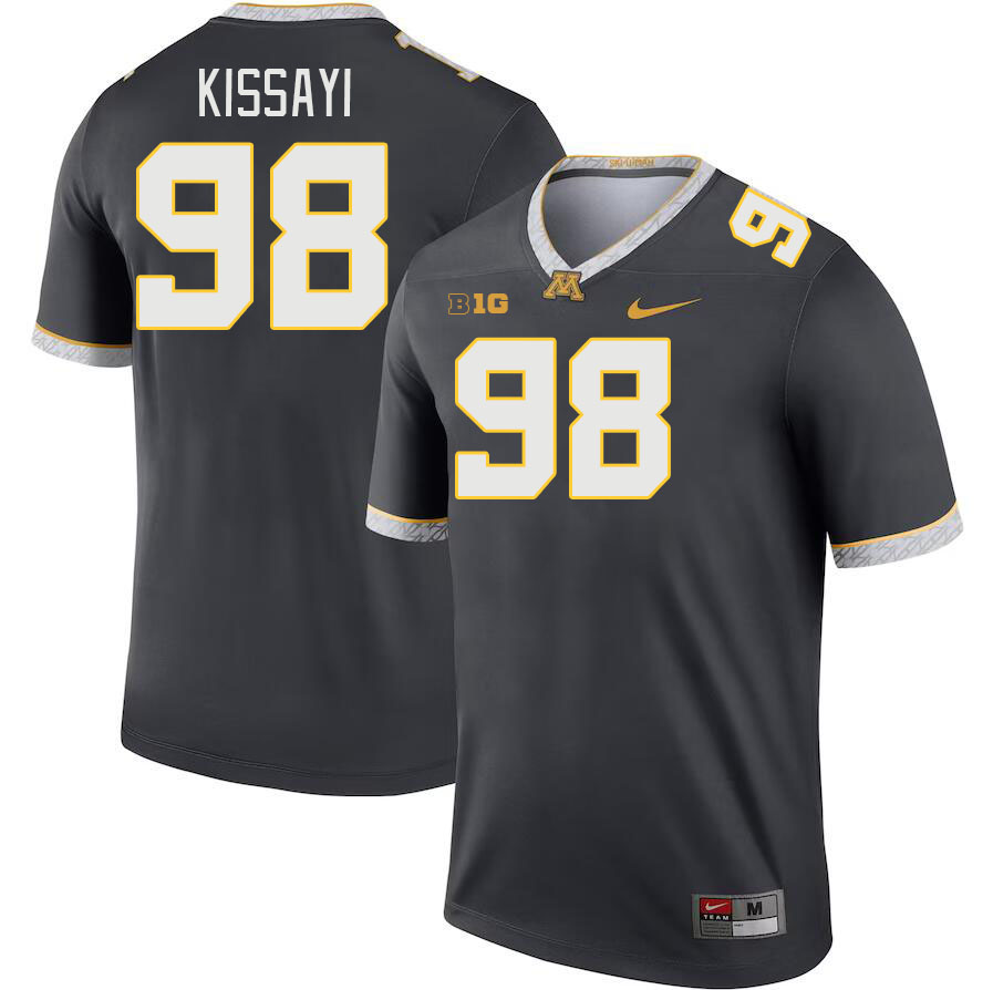 Men #98 Adam Kissayi Minnesota Golden Gophers College Football Jerseys Stitched-Charcoal